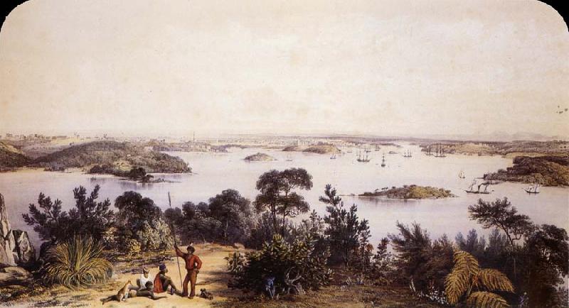 George French Angas The City and Harbour of Sydney oil painting image